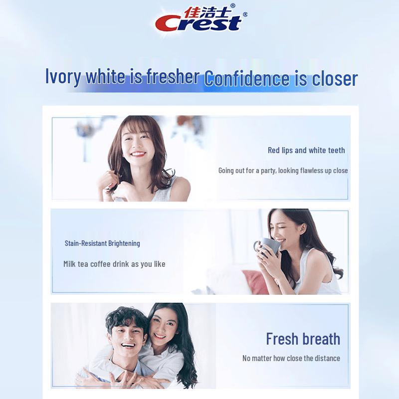 Crest Dual-Color Whitening Toothpaste (Rose & White Peach)
