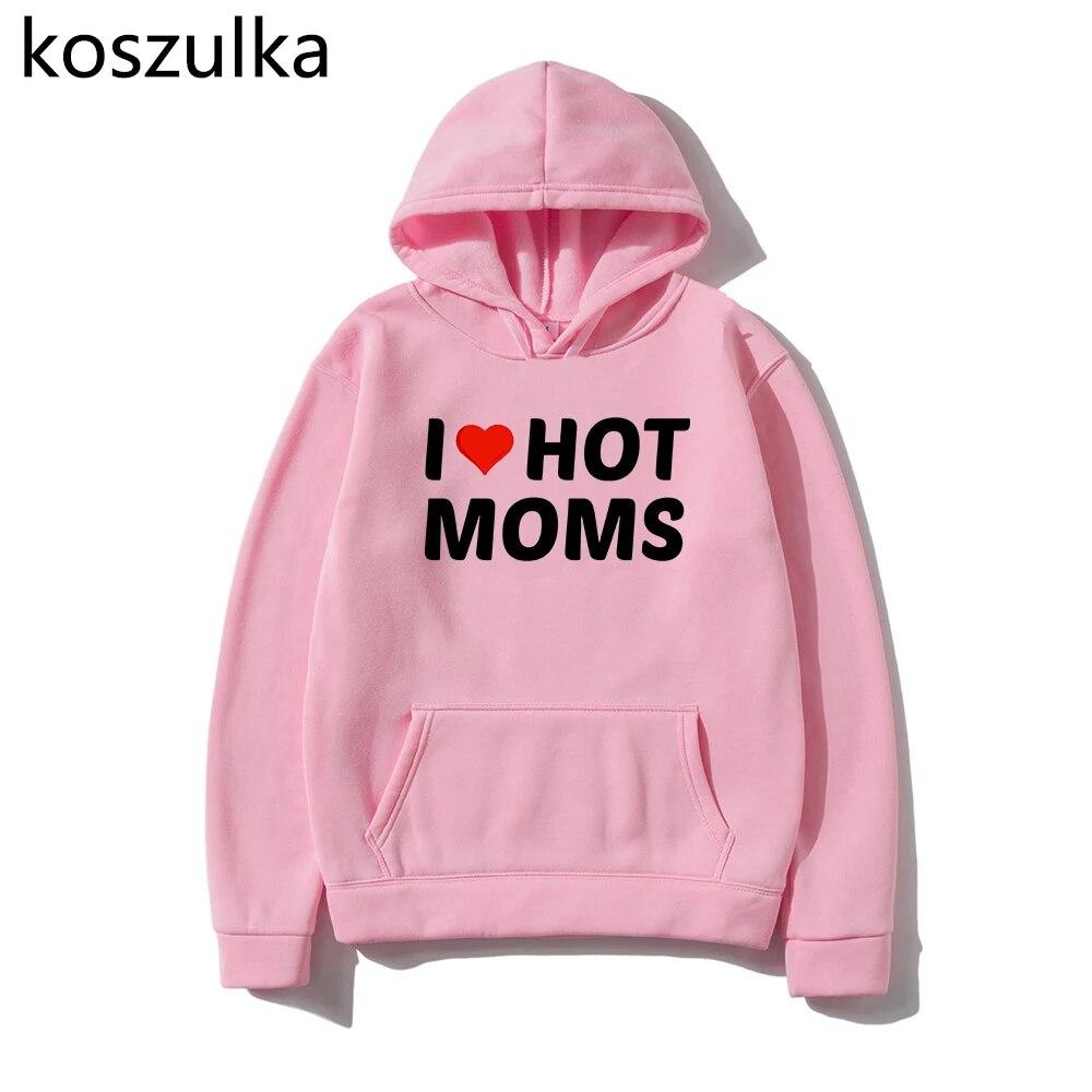 I Love MILFs Mothers Day Hoodies I Heart MILFs Husband Hoodie Harajuku Pullovers Spring/Autumn Unisex Unisexga Tops Unisex Clothing