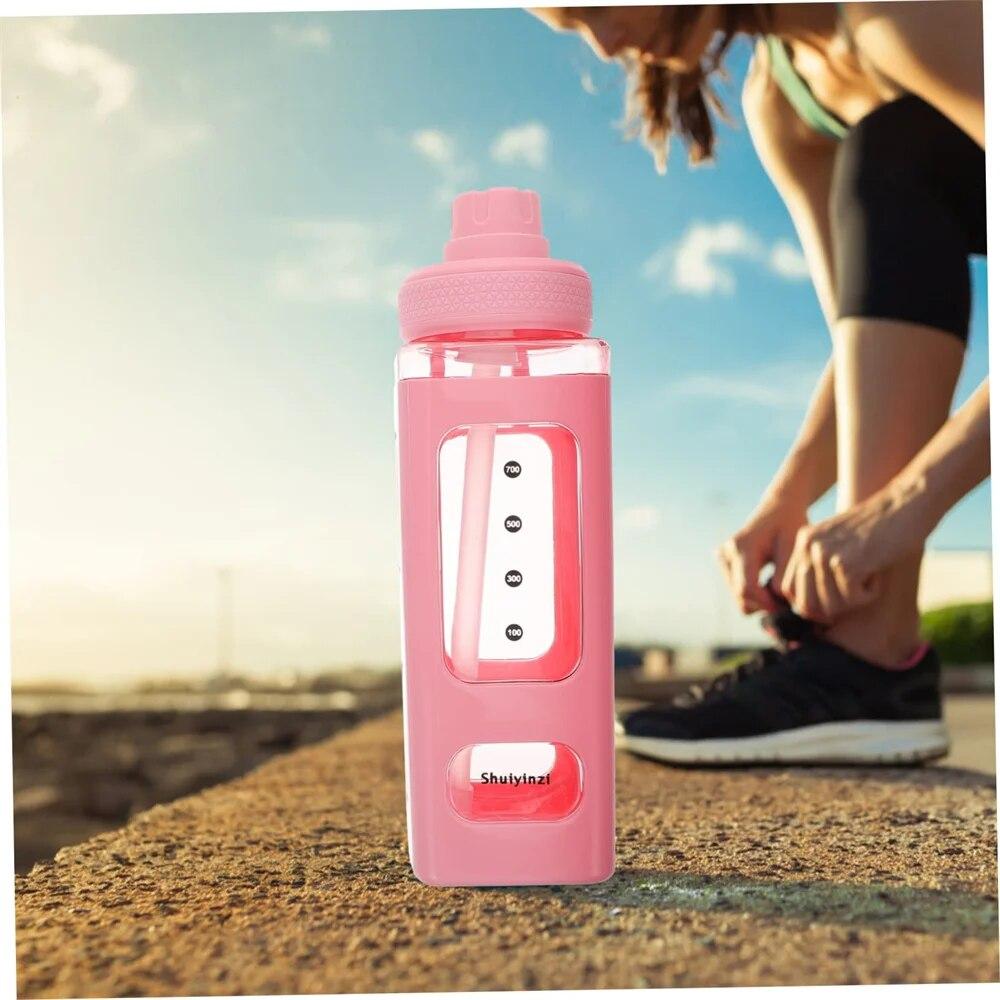 700ml Kawaii Water Bottle for Girls,Cute Kids Water Bottles with Straw 3D Sticker Drinking Bottle Portable Leak Proof Water Jug