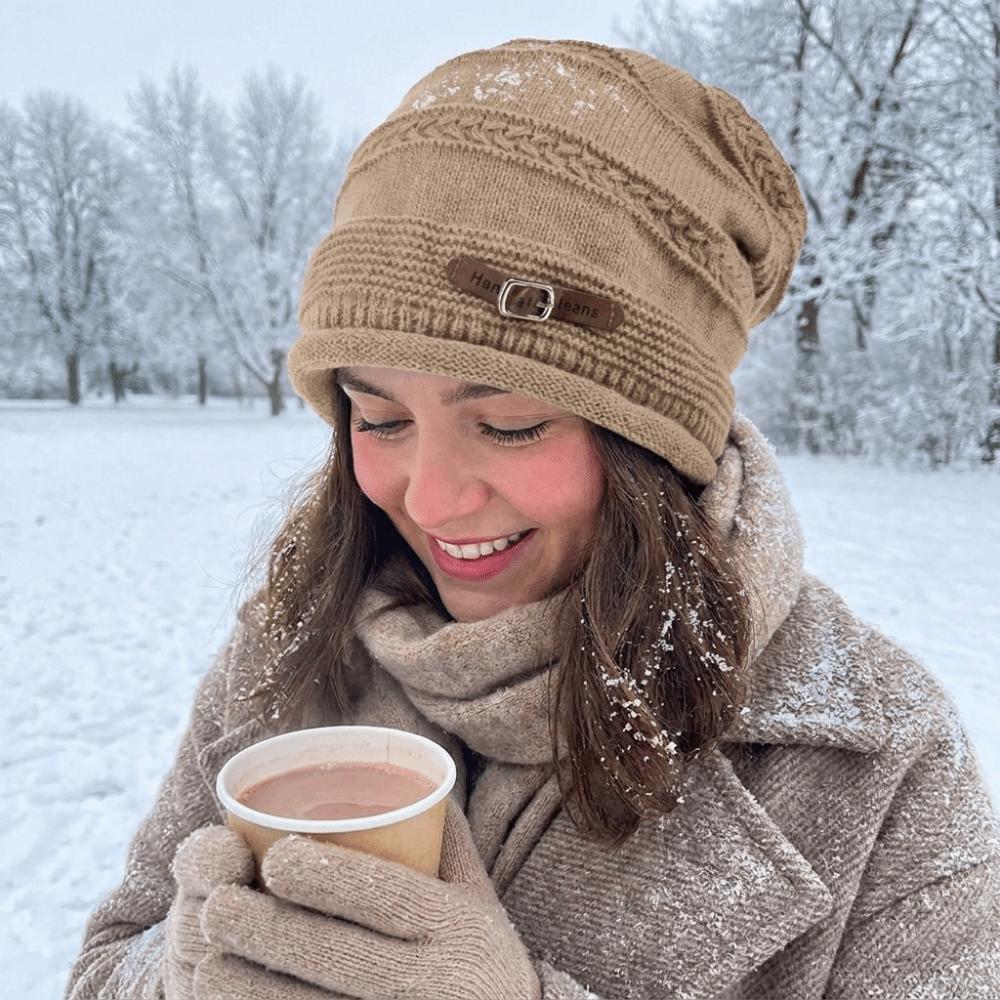 Thickly Lined Brimless Hat Warm Winter Knit Cap Unisex Slouchy Beanie  Christmas Gift