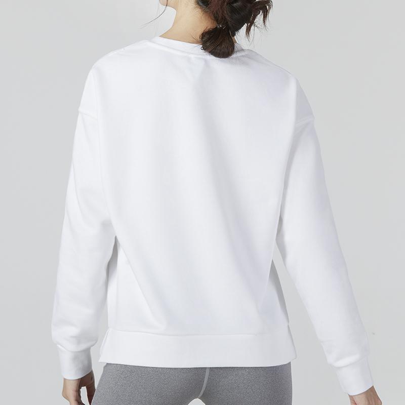 Adidas Sweatshirts Women's White Crew Neck Moderate Regular HM7077