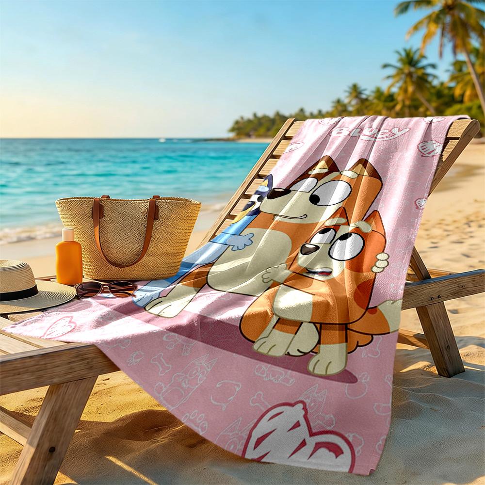 Bluey Beach Towel High Absorbency & Quick-Dry Comfortable Lightweight