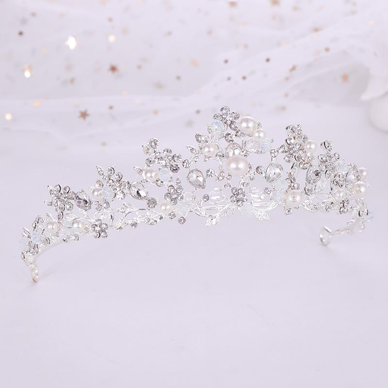 Bridal Crown Hairpiece Silver Wedding Hairpiece Accessory For Bridal Gown