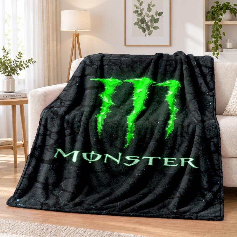 Мягкий теплый уютный фланелевый плед Monster Energy для дивана, кровати, использования в помещении, дома, спальни