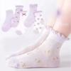 5 пар/лот, детские мягкие хлопковые носки, корейские носки с цветочным принтом и сердечками для маленьких девочек, осенне-зимние теплые детские носки среднего размера
