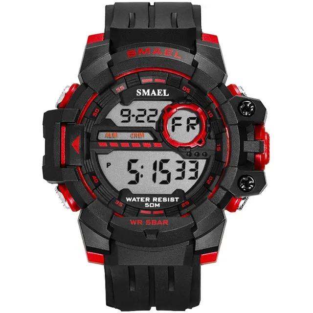 Smael 1712 Brand 12/24 Hour Clock Men LED Electronic Wristwatch Sports 50M Waterproof Digital Adjustable Band Watch for Relojes