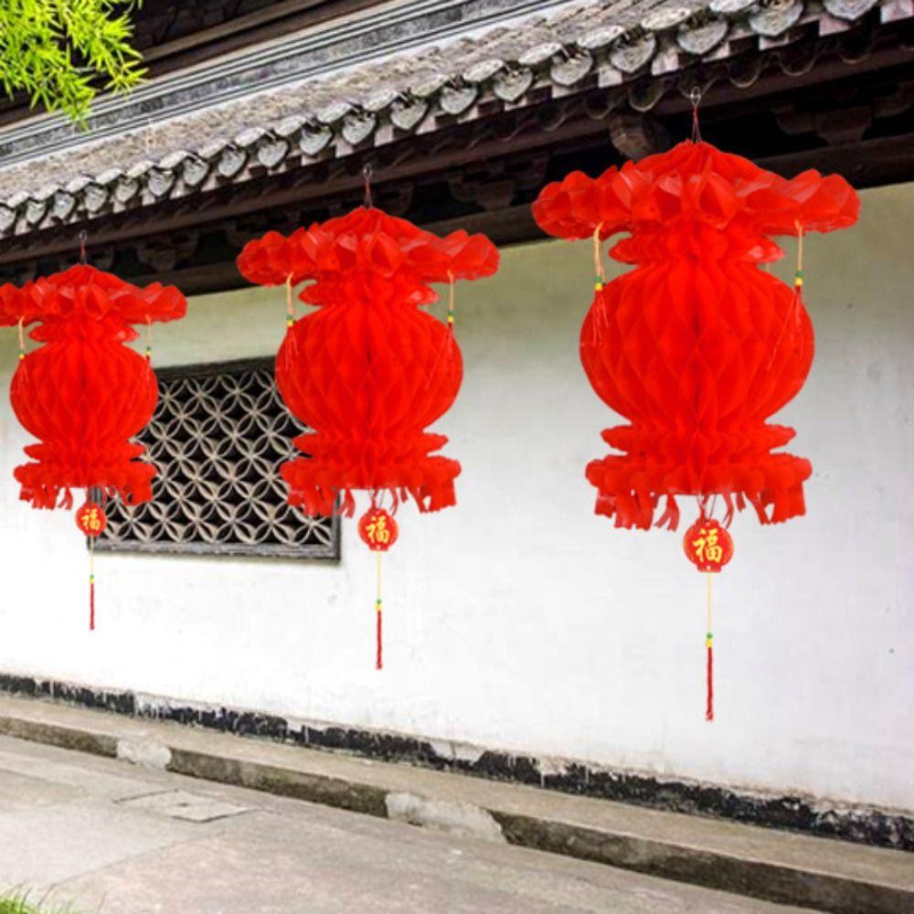 Waterproof Honeycomb Lanterns Foldable Spring Festival Pendant Chinese Hanging Lantern Home