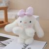 Stuffed Animal Bunny With Bow Keychain Pp Cotton Filling Key Chain