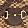 Gucci Мини-сумка через плечо Umbo GG, Бежевый холст Эбони с отделкой из коричневой кожи, Золотая фурнитура, Унисекс для ежедневных покупок, путешествий 625615-UKMBG-2572