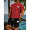 Мужской спортивный костюм из 2 предметов Повседневный спортивный комплект Футболка с коротким рукавом + Шорты Быстросохнущий Дышащий Комплект для тренажерного зала Фитнеса Бега