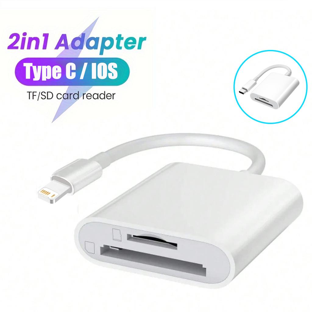 2 в 1 SD TF кард-ридер для Apple iPhone 15 14 12 13 11 Pro Max Xs XR USB C OTG адаптер для iPad Samsung Xiaomi MacBook
