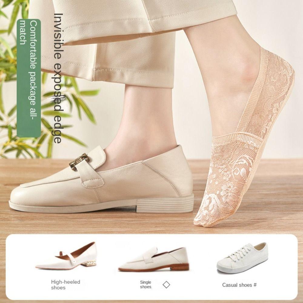 Summer Low-top Invisible Socks Breathable Non-slip  Lace Socks New Women's Lace Boat Socks