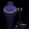 New European And American Simple Fashion Women'S Necklace Earrings Set Full Of Zirconium Micro-Inlaid Copper Bridal Party Accessories