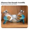 Condiment Bottle Holder with Glass Bottles Decorative Organizer Sturdy