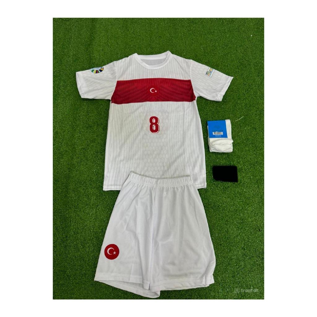 Trkiye Number 8 Kids 4-piece Set White National Team Jersey With Gift59594345