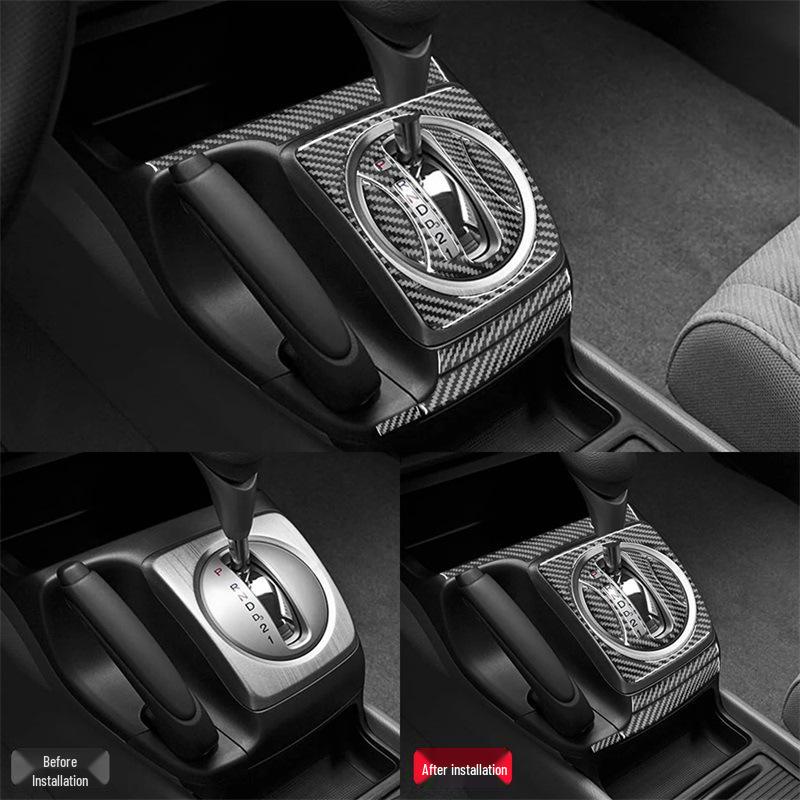Наклейка на панель переключения передач из углеродного волокна для Honda Civic 2006-2011