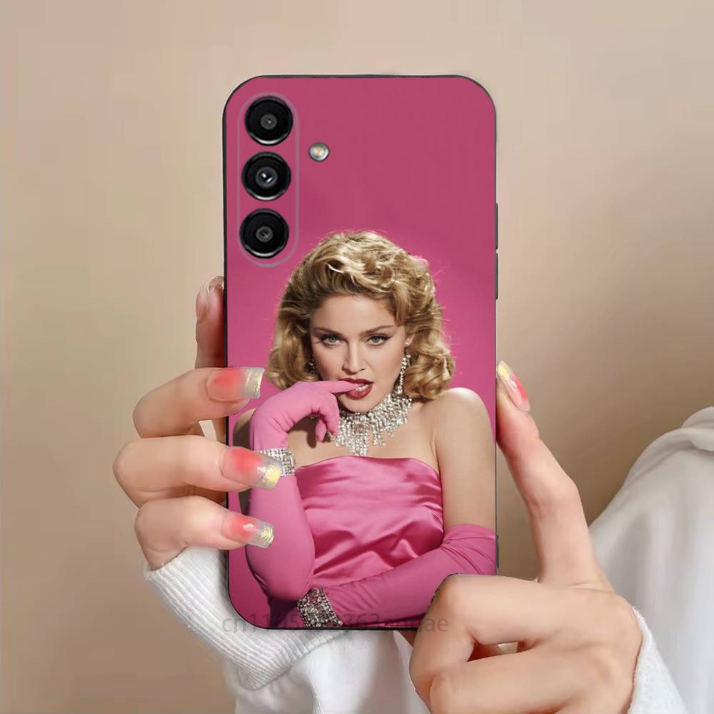 M-Madonna-S Чехол для телефона 80-х для Samsung S25,24,23,22,21,S20,Ultra,Plus,FE Черный Мягкий Чехол