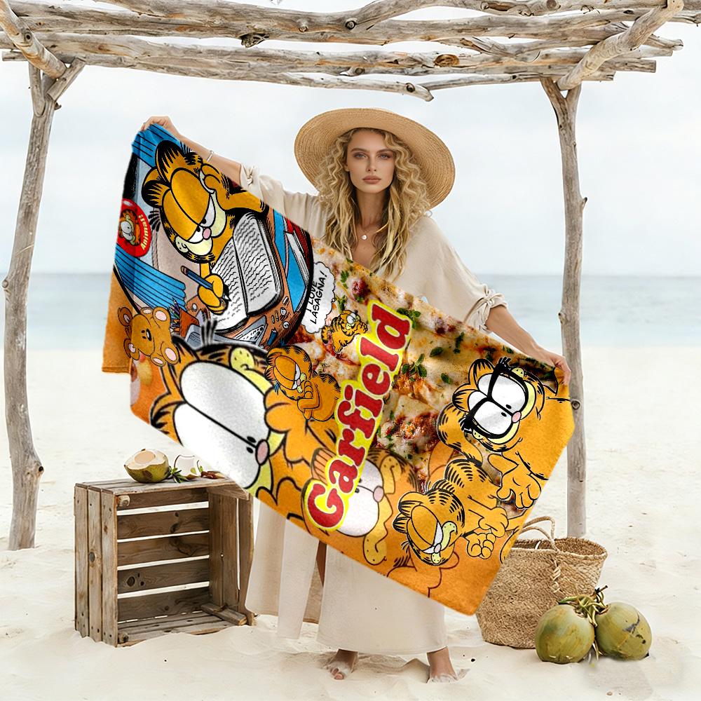 Garfield S Playful Adventure Beach Towel Quick-Dry Soft Microfiber Comfortable Lightweight