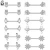 1Pair Heart Cat Crystal CZs Nipple Piercings Barbell 14G Stainless Steel Dolphin Owl Nipple Rings for Women Shield Bar Jewelry