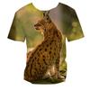 3D Lynx Animal Print Kids Short Sleeve T Shirt O Neck Loose Outdoor Daily Summer Top