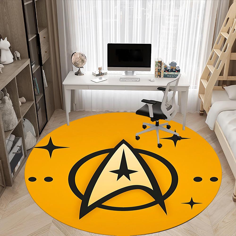 1 шт. Круглый ковер Star Trek для офиса, коврик для помещений, подходит для офиса, под офисные стулья, спальни, гостиной, домашнего декора, декора комнаты