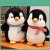 Plush Penguin Doll Pillow Birthday Gift Pink Gray Scarf Oceanarium Decoration