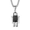 Movable Titanium Steel Robot Pendant, Japanese and Korean Hip Hop Style Trendy Necklace Sweater Chain Pendant