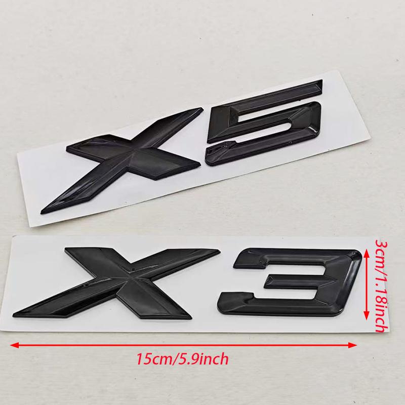 NEW 3D ABS Car Styling Logo X3 X5 Rear Trunk Badge Sticker Emblem Decals For BMW X3 X5 Auto Tail Accessories xs1