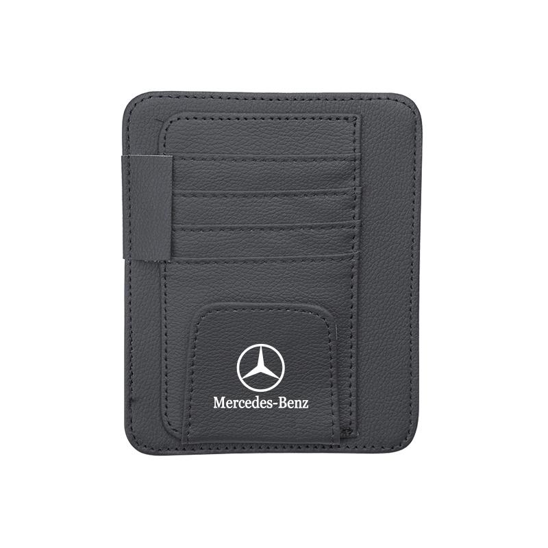 MTT5 PU Leather Car Sun Visor Organizer Ticket Card Holder For Mercedes Benz AMG GLE GLS CLA CLE GLC CLS GLA W223 W213 W206 W464 W247