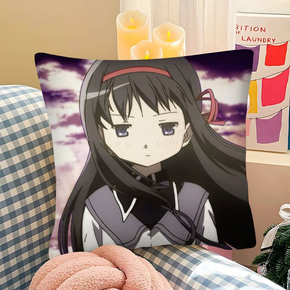 1pc Akemi Homura Pillow Case Fashion Square Pillowcase Bedroom Sofa Room Ins Decoration Leisure