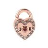 Оригинальный розовое золото, сверкающее сердце, ключ, кулон, бусины, очаровательные модные подвески, браслеты серебряного цвета, женские ювелирные изделия своими руками