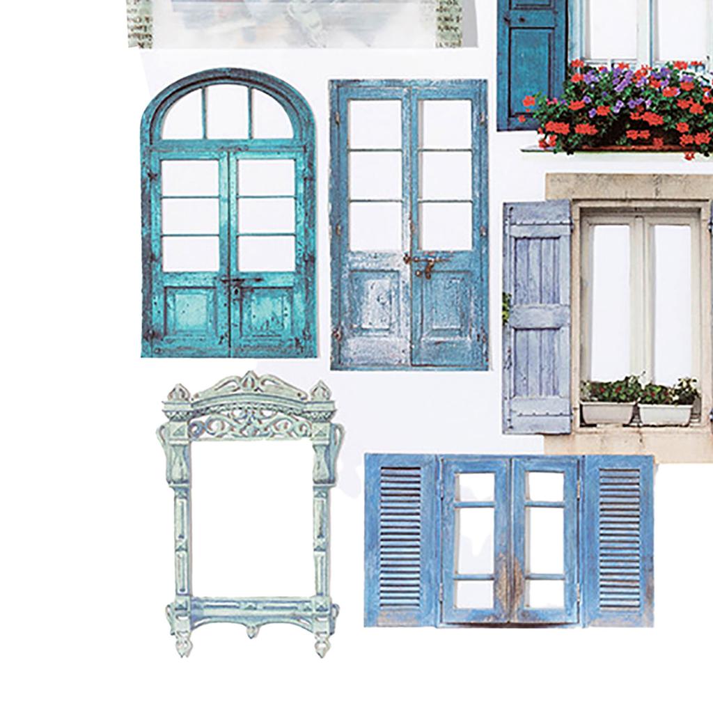 10Pcs Window Frame Stickers Hollow Out Multifunction Decorative Window Frame Collage Card Stickers