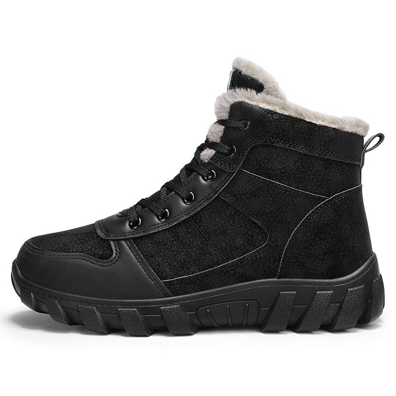 Men's Boots Winter New High-top Workwear Men's Ankle Boots Warm Cold-proof Cotton Shoe Plush Platform Thickened Men's Snow Boots