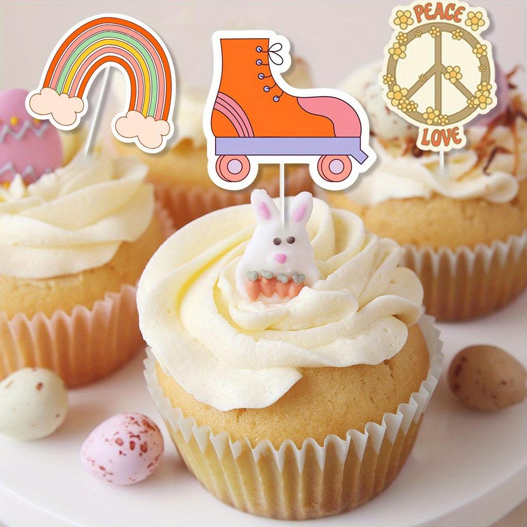 1 набор из 24 шт. милых одноразовых флажков для кексов своими руками, идеально подходящих для декора дня рождения и семейных посиделок