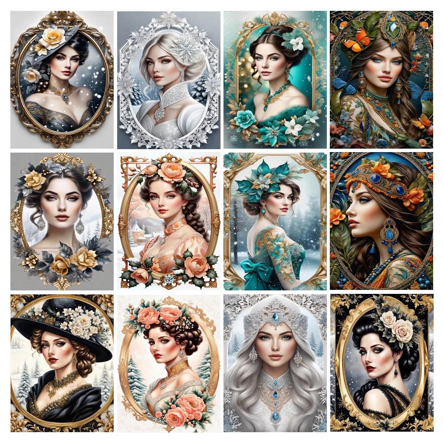 Diamond Painting New Collection 2024 Elegant and Noble Woman Diy Full Square Round Drill Rhinestone Embroidery Girl Mosaic Cross Stitch Kits