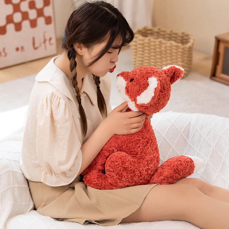 40cm Cute Fox Simulation Plush Stuffed Toy Large Doll Soft Doll Children's Healing Series Sleeping Sofa Pillow Birthday Gift