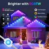 Permanent Outdoor Lights Smart Eaves Lights with App & Remote Control IP67 Waterproof LED String Lights for Holidays Roof Decor