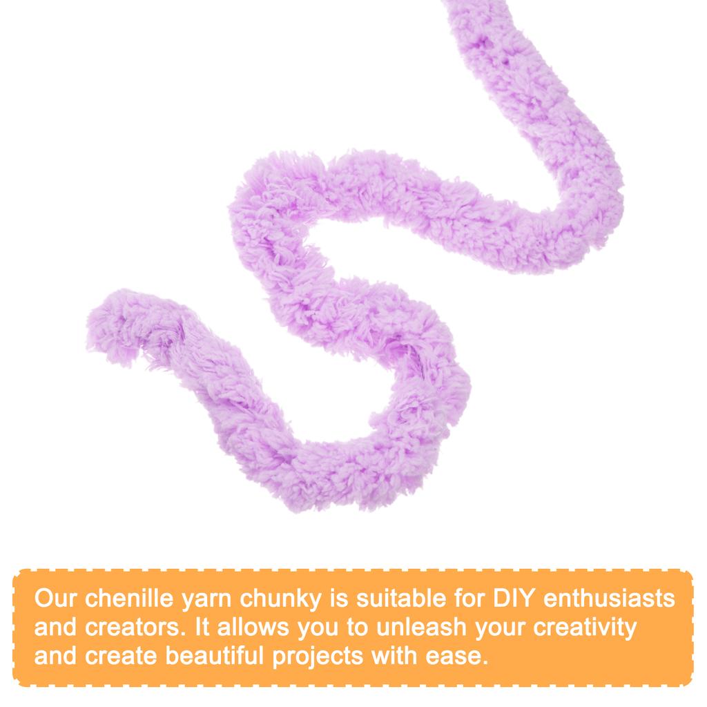 Объемная пряжа Полиэстеровая пряжа для пледа, Пряжа толстая шениловая ручной вязки для вязания крючком пледов, сумок, шарфов, шапок 27 м x 2 см