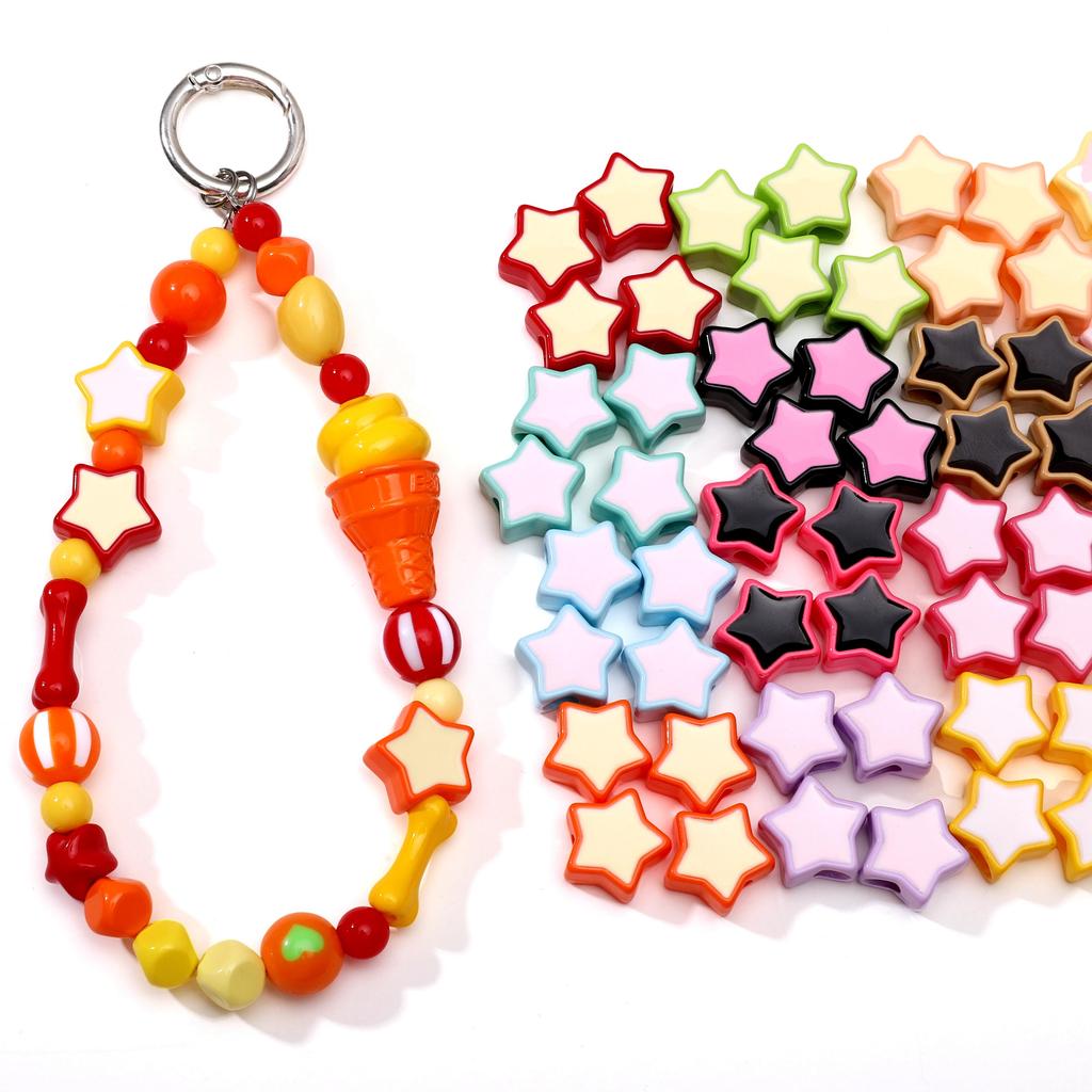 2 шт. Акриловые бусины-пентаграммы для изготовления своими руками ожерелья, браслета, серег, ювелирных изделий, аксессуары для рукоделия