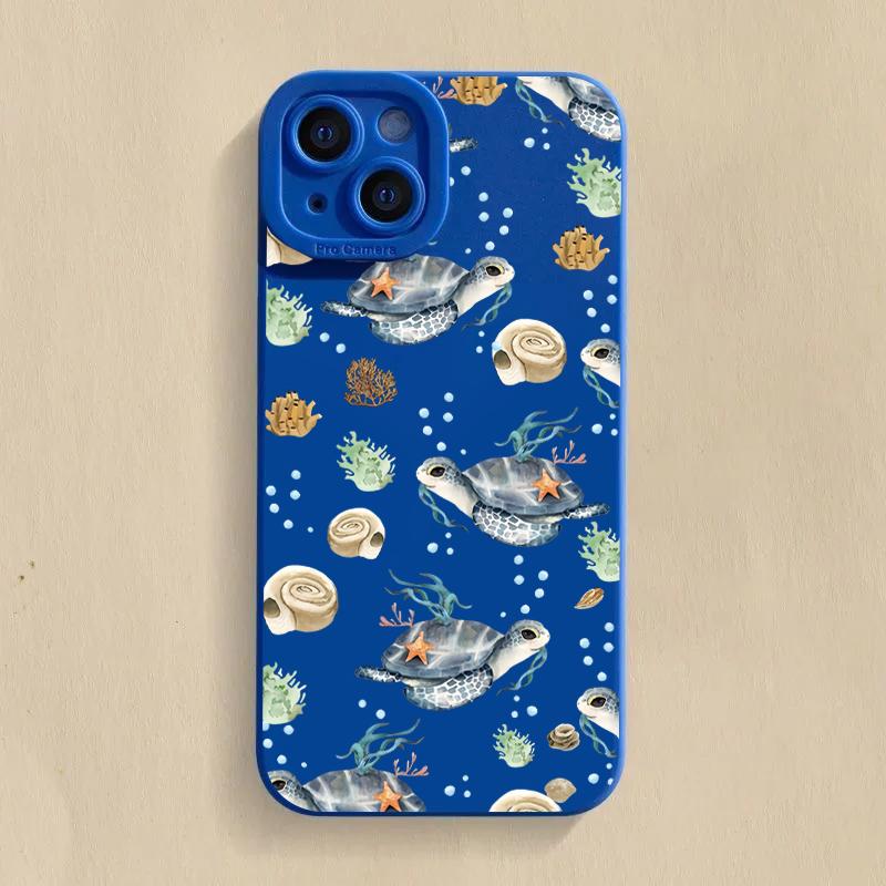 Силиконовый чехол с принтом черепахи и дельфина для Samsung Galaxy A14 A34 A54 A33 A53 S24 S23 Ultra S22 Plus S21 FE, мягкий чехол