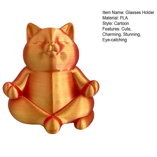 Cute Cat Glasses Holder 3D Printed Animal Spectacle Display Stand Desk Eyeglasses Organizer for Home Office Bedside Nightstand