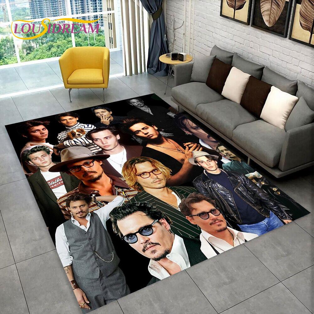 3D-печать Серия Джонни Деппа Ковер, Ковер для Дома Гостиной Спальни Дивана Прихожей Кухни, Нескользящий Коврик для Пола HD