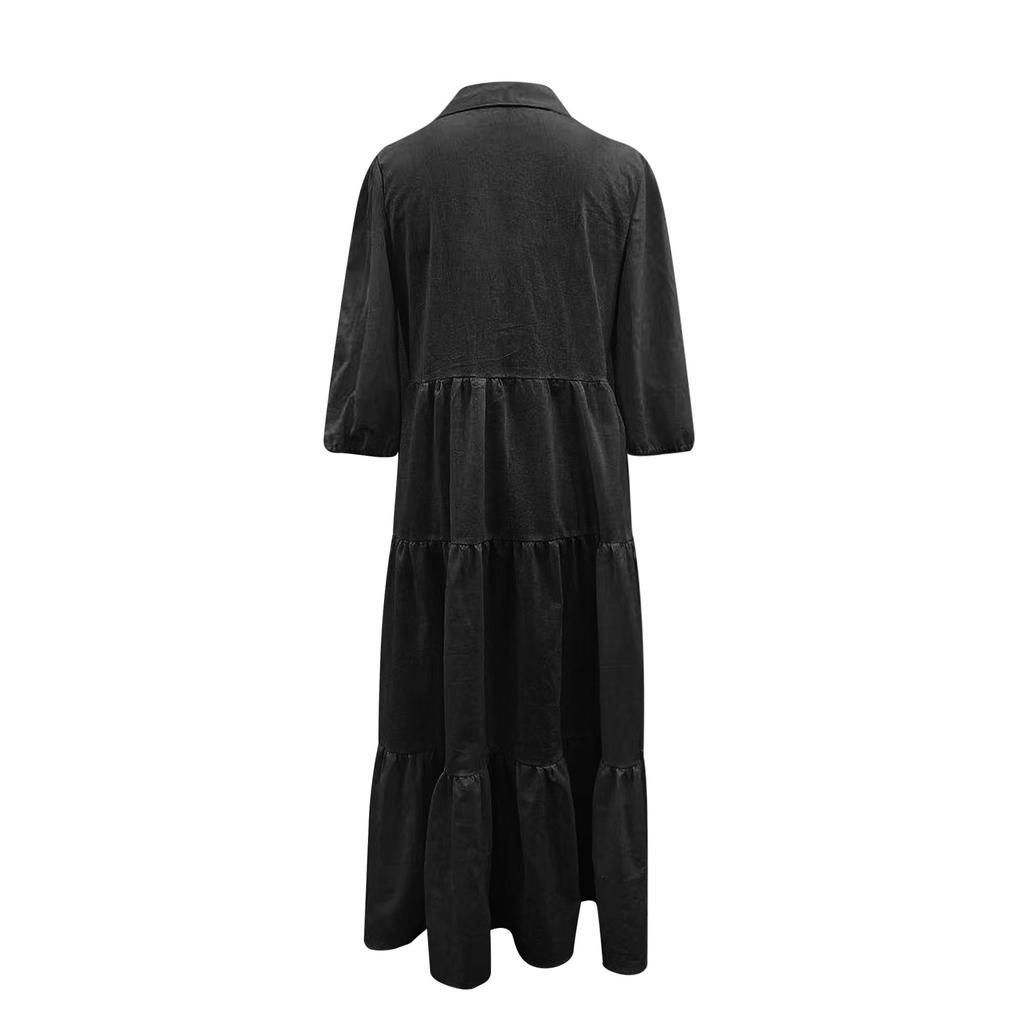 Женская мода повседневная рубашка с лацканами юбка-помель