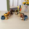 Dog Shape Pencil Cup Decorative Resin Pen Container Desktop Pen Organizers Makeup Brush Stand Office Desk Decoration
