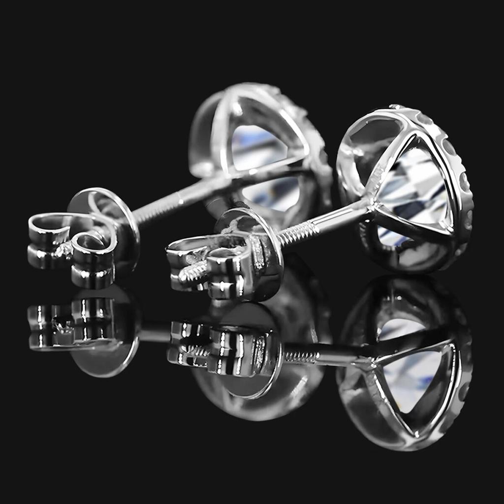 Женские серьги-гвоздики с муассанитом цвета D 1,2 карата, платиновое покрытие, стерлинговое серебро, бриллиантовые серьги-гвоздики, свадебные ювелирные украшения