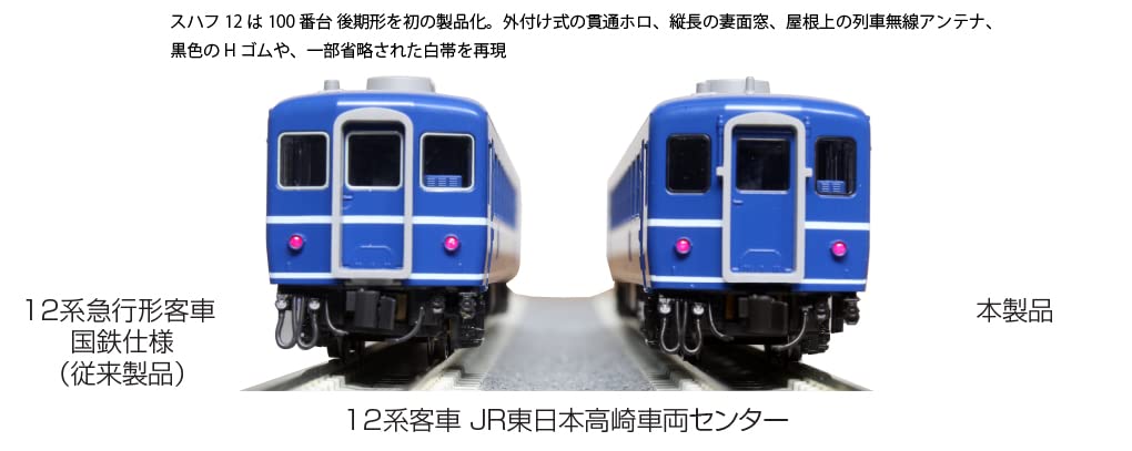 KATO N Gauge 12 Series Passenger JR East Takasaki Rolling Stock Model Train Car, Center, 7-Car Set, 10-1720, Blue,