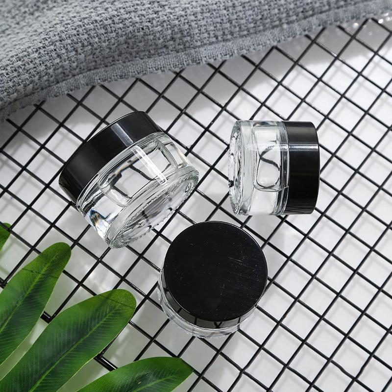 Plastic Empty Jars With Black Lids Canister Face Cream Container Storage Box Portable Travel Bottle Home Supply Makeup Tool