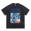 Akira Anime Tshirt Men Vintage Washed Black Oversized Streetwear Cotton Short Sleeve Graphic Tees Unisex Tops