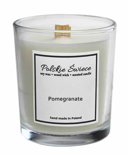 soy candle with a wooden wick + POMEGRANATE