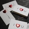 Faux Leather Love Invitation Greeting Card Postcard Wedding Valentines Day Gift
